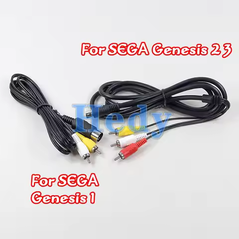 20PCS 1.8m 9Pin 3RCA Audio Video AV Cable For Sega GG 1 2 3 Game A/V Connection Adapter Cord Wire Fo