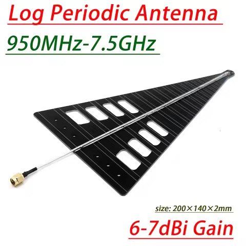 950MHz-7.5GHz Log Periodic Antenna UWB Directional ANT 1.2G 1.5G 2.4G 5G 5.8G F/ LAN RF Low Noise PO