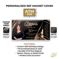 Personalized REF MAGNET souvenir for 60th, 70th, 80th BIRTHDAY SOUVENIR