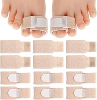 12 Pack Hammer Toe Corrector, Reusable Fabric Buddy Wraps Toe Straighteners for Women & Men, Hammer 