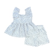 George (Loose cutting) kids girl polka dot white blouse short pant - size 1.5T-8T
