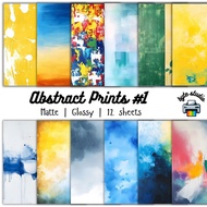 12 Sheets Abstract Prints 1 by byte studio | Cardstock Craft Paper Junk Journal Stationery