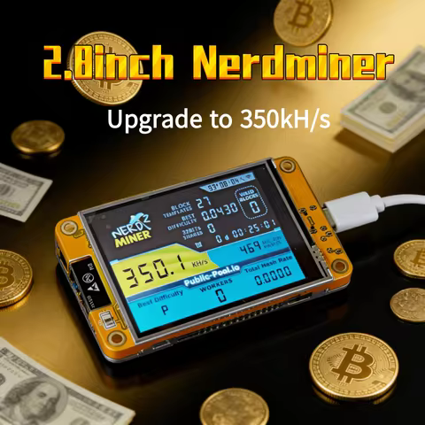 NerdMiner V2 350kh/s 2.8 Inch Display BTC Solo Lottery Nerd Miner Crypto Bitcoin Mining Machine майн