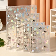 JONY1PH Binder Cover, PVC with Double Snap Closure Loose-Leaf Notebook Shell,  Laser Heart Patterns 