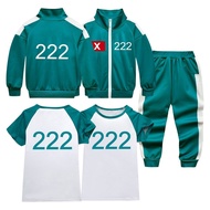 Kids Squid Game Cosplay Costume Boys Outfit Squid Game Costume For Kids Jacket Tshirts Pants Outfit 