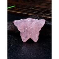 Natural Pink Crystal Butterfly Pendant Women Necklace Pendant Jewelry Gift for Girlfriend Girlfriend