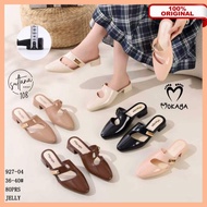 Jelly Sandals Mokaya 927Wanita Slop Bustong RECTANGULAR PLATE 3 Cm High Latest