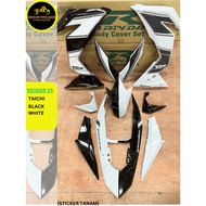 (STICKER TANAM/AIRBRUSH) RAPIDO COVER SET HONDA RS150 RS150R V1/V2/V3 TAICHI BLACK WHITE