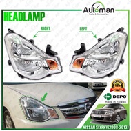 DEPO Nissan Sylphy 2008 - 2013 Front Headlamp Head Lamp Light Yellow