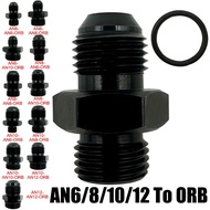 Universal AN6 AN8 AN10 AN12 To ORB Fuel Line Hose Fitting Male Adapter AN to AN With O-Ring Fuel Pip