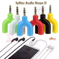 Beauty Spliter Audio Shape U 3.5mm ke Headphone & Mic Support Smule Warna-Warni / Splitter Converter