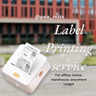 [SG SELLER] Label Printing Service