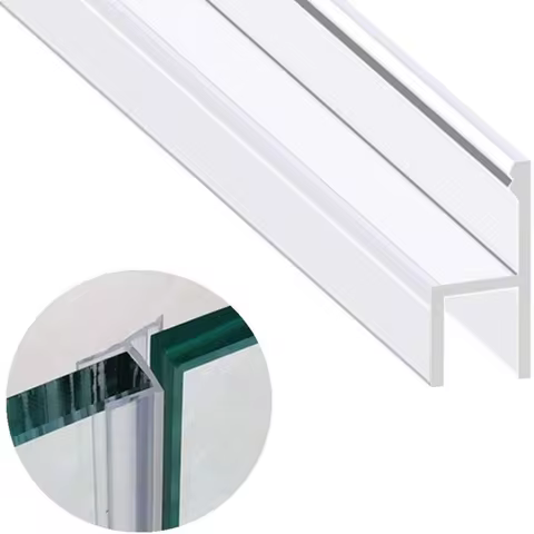 1pc 2M/78.74inch Silicone Shower Glass Door Seal Strip,Shower Door Sweep to Stop Leaks, Frameless Se