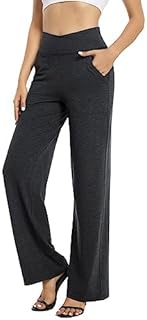 G4Free Women's Sports Pants Wide Leg with Pockets Casual Bootcut Yoga Pants Flare Leg Wide Leg Watch
