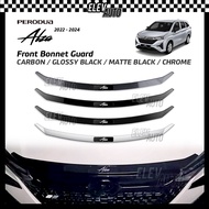 Perodua Alza 2022-2024 CARBON CHROME BLACK Front Bonnet Guard Protection With Alza Logo Accessories