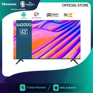 Hisense 43 inch - 43A4200G - Android 11 Bezelless Design - Voice Control TV + Bracket