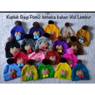 Pompom Jambul children's beanie, 3D doll, beautiful tredy model children's beanie baby beanie newbor
