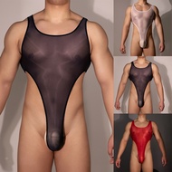 Sexy Mens Shiny Backless Thong Leotard High Cut Bodysuit Festival Swimwear