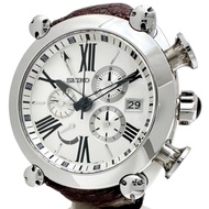 精工 SBLA025/5R86-0AB0 Galante 鏤空後蓋腕錶，不鏽鋼/皮革，Spring Drive 機芯，銀色錶盤/ブラウン皮革錶帶，男士 [二手]