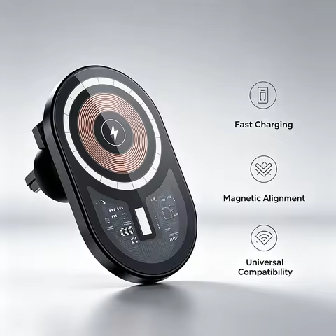 Aluminum Alloy 3 in 1 Magnetic Wireless Charger Transparent Strong Magnet For Magsafe iPhone 12-17 P