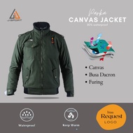 Jaket Kanvas Pria Hijau army Asian Games Premium