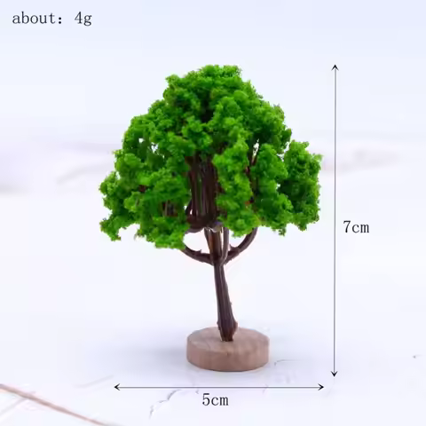 Plastic Model Trees Artificial Moss Rocks/Wooden Base Natural Green Dollhouse Mini Tree Simulation F