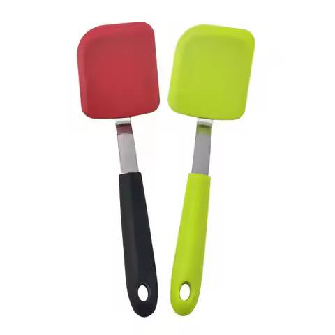 1 Pcs Silicone Frying Fish Spatula CookingTools Stainless Steel Handle Silicone Frying Spatula Kitch