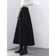 Black Mid-Length High Waist Skirt Women Early Spring New Style Super Beautiful Pear-Shaped Berkeley 