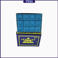 Yiha ชอล์กฝนหัวคิว สีน้ำเงิน กล่องละ 12 อัน Billiard Chalk