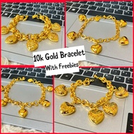 10k Gold Heart Bracelet for Ladies Gold Bracelet