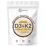 Micro Ingredients Vitamin D3 K2 Supplement 300 Softgels