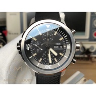 IWC_ Aquatimer Chrono 45mm black dial on black rubber strap-men Automatic Watch luxury wristwatch