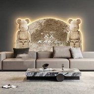 LP-8 QZ💎Violent Bear Fashion Brand Living Room Decorative Painting High Sense Sofa Wall Painting Moon Bedroom Mural Ambi