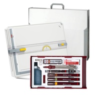 rOtring Isograph Master College Pen Set with Aristo A3 Size Technical Drawing Board & Case for Draft