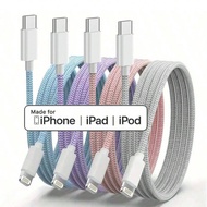 1pc/4pcs 20W 3.3ft/100cm Type-C To Lightning Nylon Braided Data Cable, Compatible With IPhone 14 13 