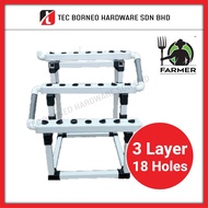 TEC [3 Layer] 18 Holes NFT Hydroponic System 3 Tier Rack / Sistem Takung Hidroponik Rak 3 Tingkat So