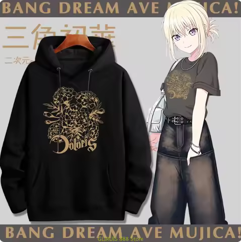 Anime Loose Jacket Tops BanG Dream Ave Mujica Misumi Hatsune Hooded Hoodie Cosplay Autumn Winter Men