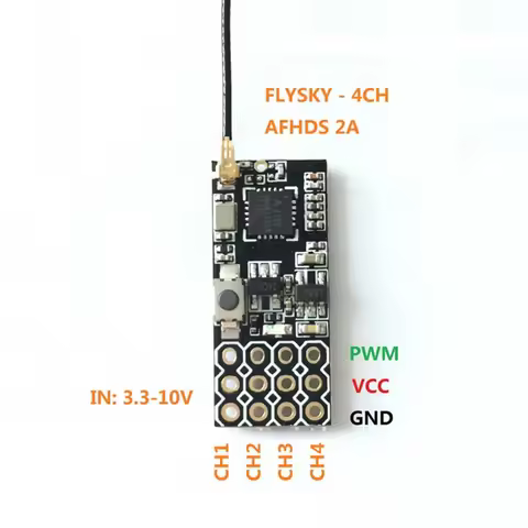 FS2A-4CH FS2A 2.4G AFHDS 2A 4CH PWM Mini Receiver for FLYSKY FS-I6 FS-I6X FS-I6S FS-I10 RC Mini Airp