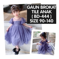 (LC-JKT) BD-444 GIRLS' TUTU BROCADE DRESS WITH PUFF SLEEVES SIZE 100-140