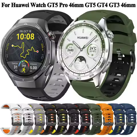 Silicone Strap For Huawei Watch GT5 Pro 46mm Watchband Bracelet For Huawei Watch GT4 46mm GT5 GT3 GT