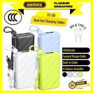 [3CCC] REMAX FC-08 Power Bank 20W Dual Fast Charge Built in Cables Compact & Travel-Ready 10000mAh P