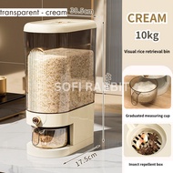 【Design Baru】 5KG/10KG Rice Dispenser Nano Bucket Insect Moisture Proof Food Storage Container FREE 