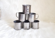 1 LUSIN Gelas Stainless Steel Mini 8cm Eceran Cangkir Mug Kecil Teh Kopi Jahe