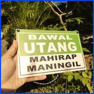 ∣ ╭ ➥ Bawal Utang No Credit Bawal Umutang Signage for Sari Sari Store Business