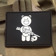 BLACK BEAR SNIPER HUNTER SKULL TACTICAL ARMY  RUBBER PATCH Sniper Bear Logo Paintball Airsoft Patch Badge