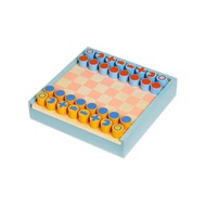 美國 MoMA 二合一棋盤國際象棋英國跳棋 木製兒童益智玩具禮物