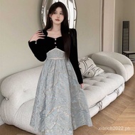 Size] [Plus Plus Size Chubby Girl Ing Princess Temperament Yiman Veet Retro Peng Skirt Jacquard