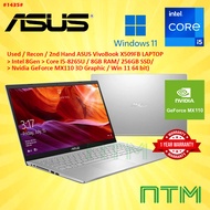 #1435 Used ASUS X509FB Notebok INTEL 8th Gen Core I5-8265U 8GB RAM 256GB SSD Nvidia Geforce MX110 3D
