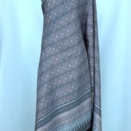 Silk Sarong 6-Shuttle Natural Color Eggplant Pattern Indigo Blue Select Size Code 4L1-ST-17