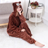 Full Body Cosplay Costume Bear Onesie Pajamas Plus Size Overall Women Kigurumi One-Piece Anime Chara